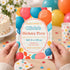 Colorful Balloon Birthday Invitation for Kids