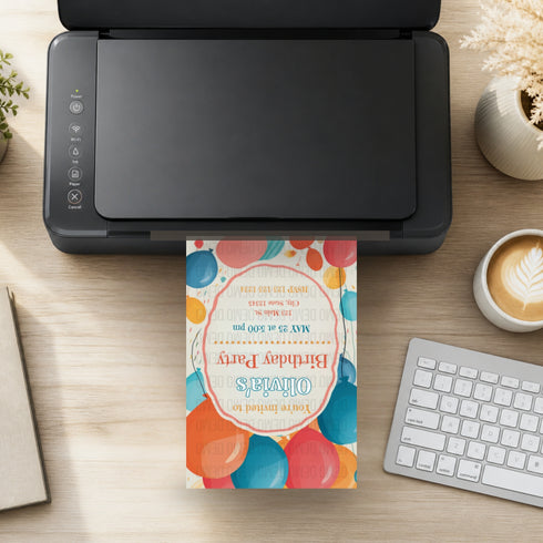 Colorful Balloon Birthday Invitation for Kids