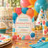 Colorful Balloon Birthday Invitation for Kids