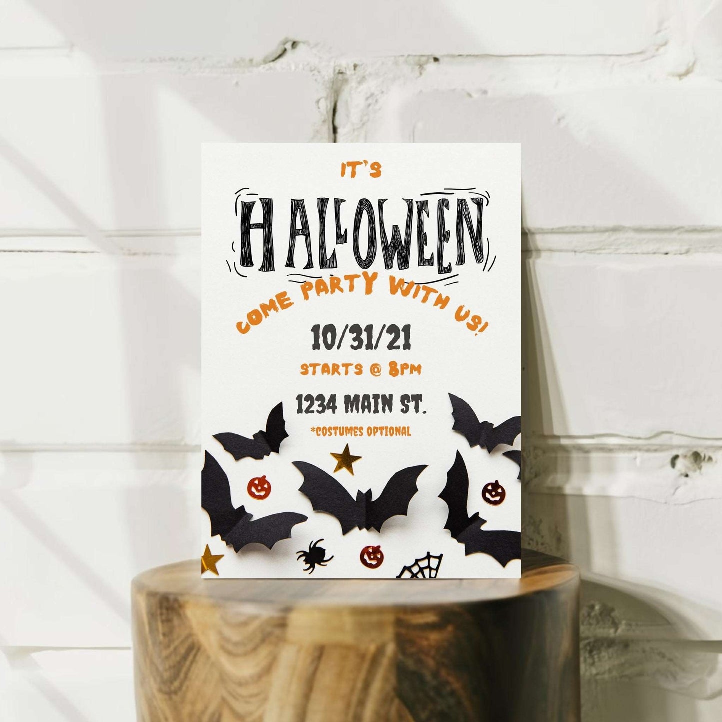 Personalized Halloween Bats Invitation