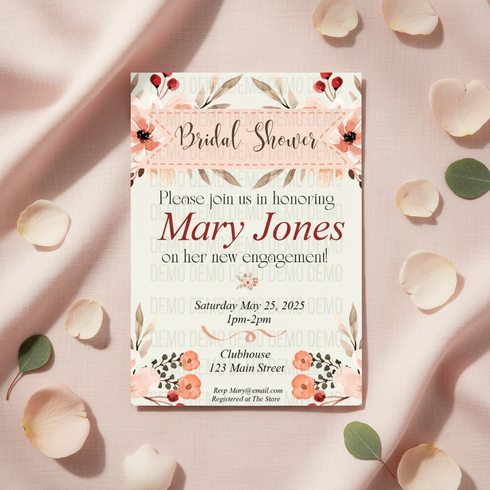 Classic Floral Bridal Shower Invitation | Editable Elegant Party Template