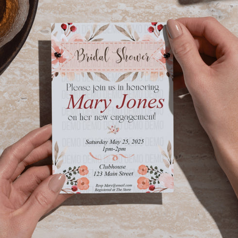 Classic Floral Bridal Shower Invitation | Editable Elegant Party Template