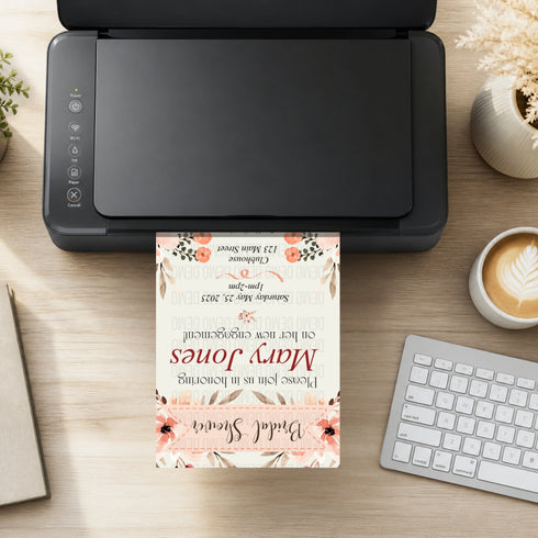 Classic Floral Bridal Shower Invitation | Editable Elegant Party Template