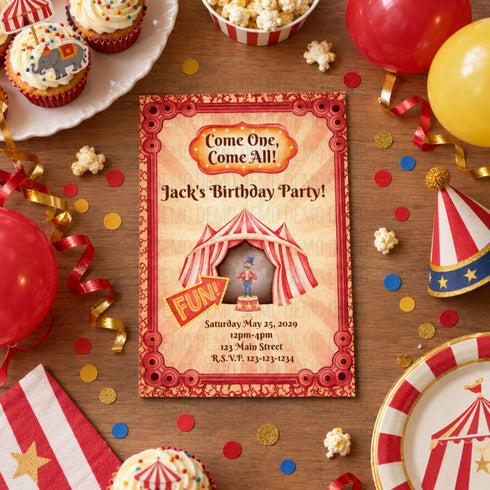 Kids’ Circus Birthday Invitation