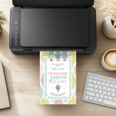 Personalized Cupcake Birthday Invitation