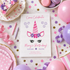 Personalized Cute Unicorn Birthday Invitation
