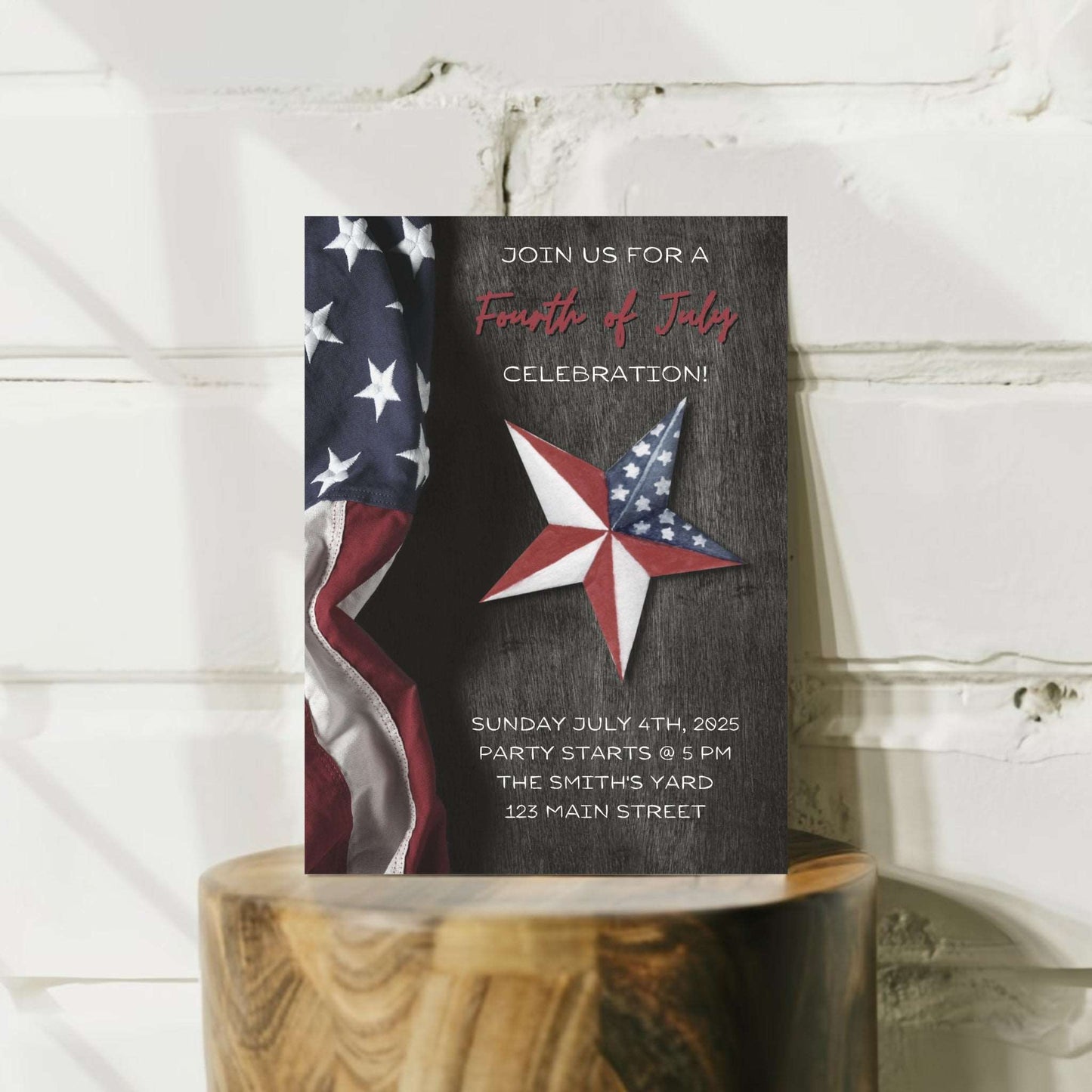 Personalized Fourth of July Stars Invitation