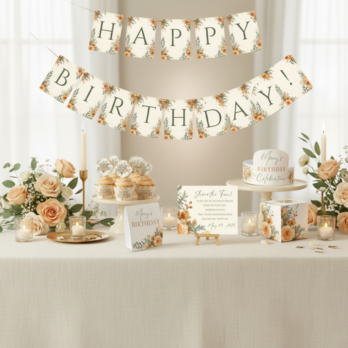 Floral Birthday Party Collection | Editable Birthday Party Printables