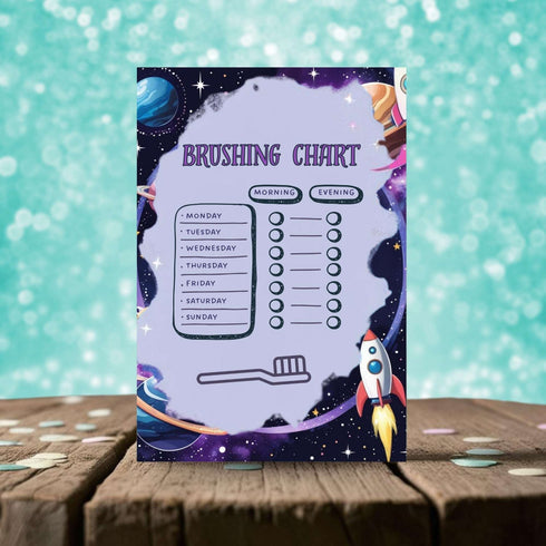 Space Adventure Kids Printable Bundle – Daily Schedule, Chore Chart, Teeth Brushing Tracker & Affirmation Page