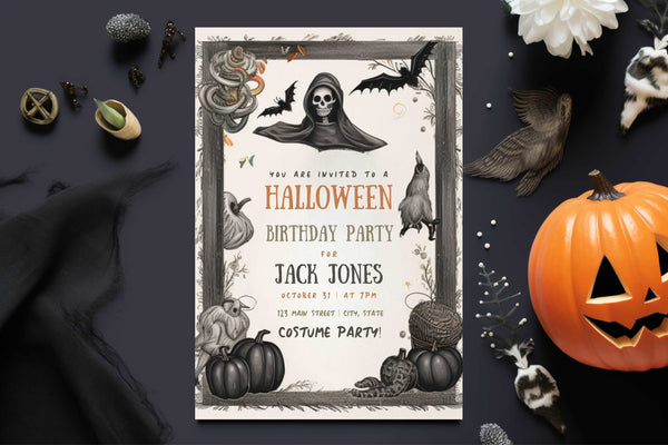 Personalized Halloween Birthday Invitation