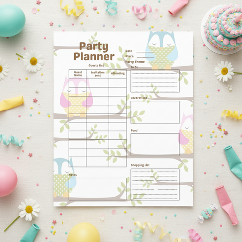 Editable Owl Birthday Party Bundle | Instant Download Party Decor