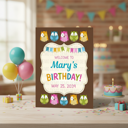 Editable Owl Birthday Party Bundle | Instant Download Party Decor