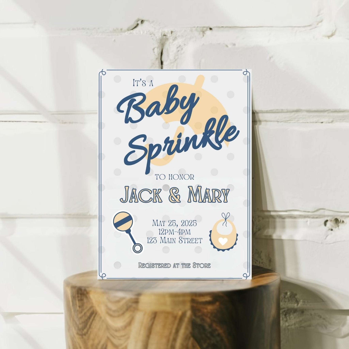 Charming Baby Sprinkle Party Invitation