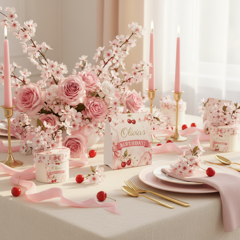 Cherry Birthday Party Bundle | Cherry & Bow Birthday Decorations