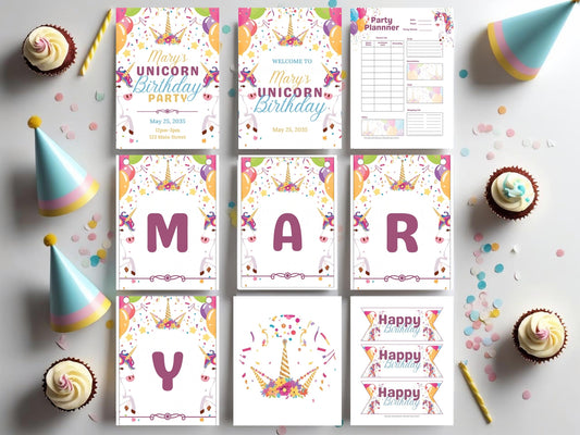 π Unicorn Birthday Party Bundle