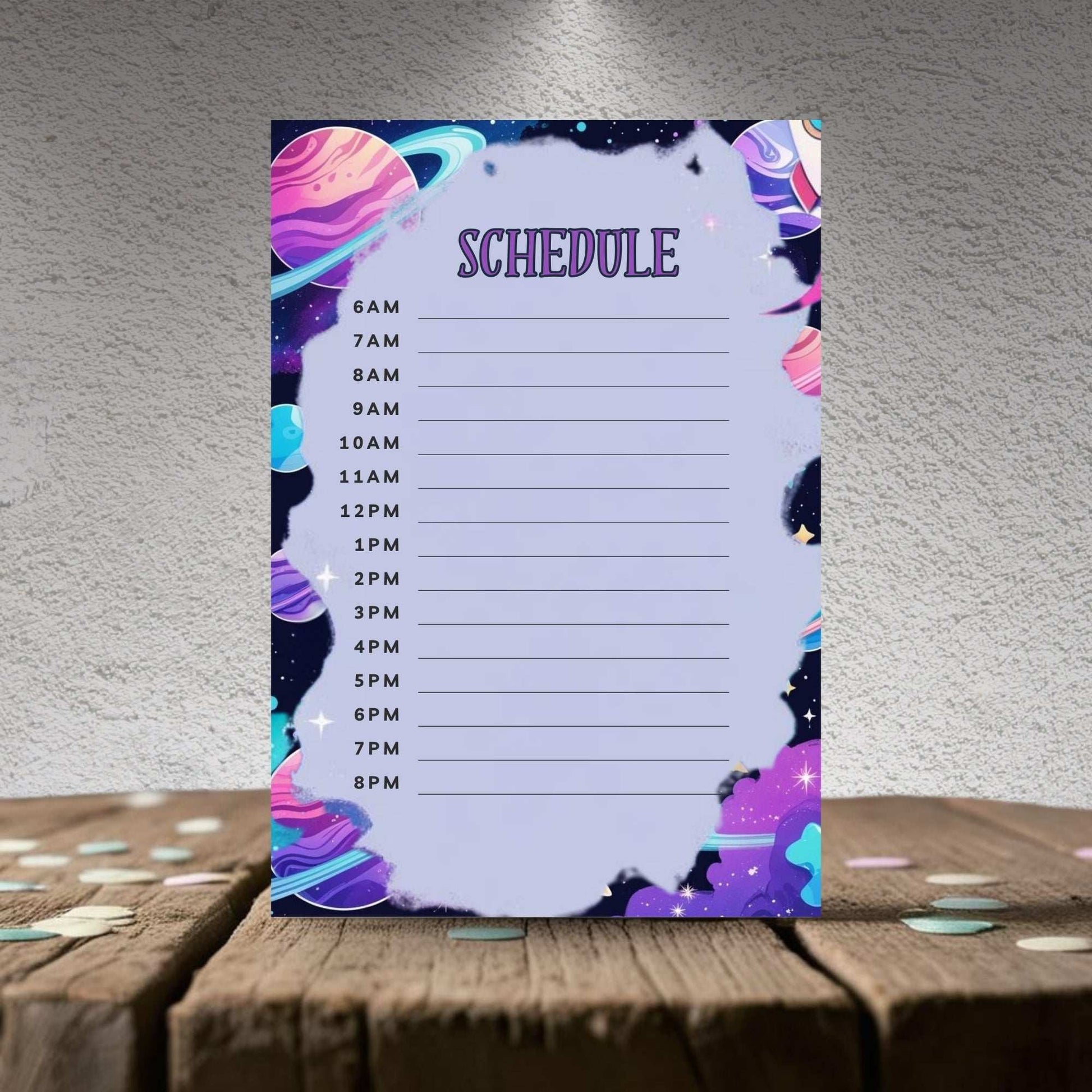 Space Adventure Kids Printable Bundle – Daily Schedule, Chore Chart, Teeth Brushing Tracker & Affirmation Page