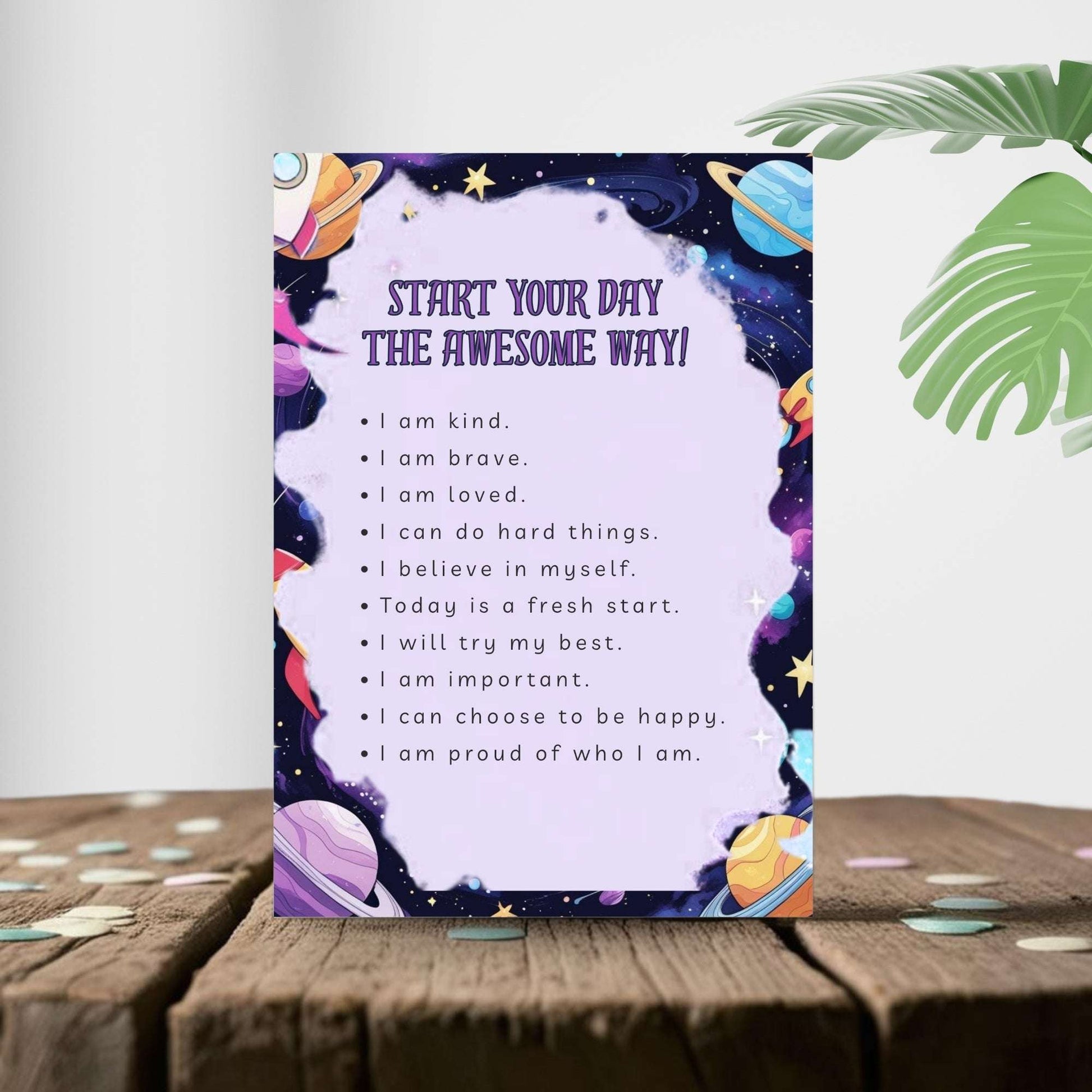 Space Adventure Kids Printable Bundle – Daily Schedule, Chore Chart, Teeth Brushing Tracker & Affirmation Page