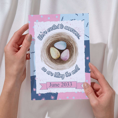 Bird’s Nest Pregnancy Announcement – Personalized Printable Reveal