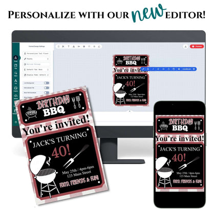 Birthday BBQ Party Invitation – Editable Template