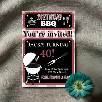 Birthday BBQ Party Invitation – Editable Template