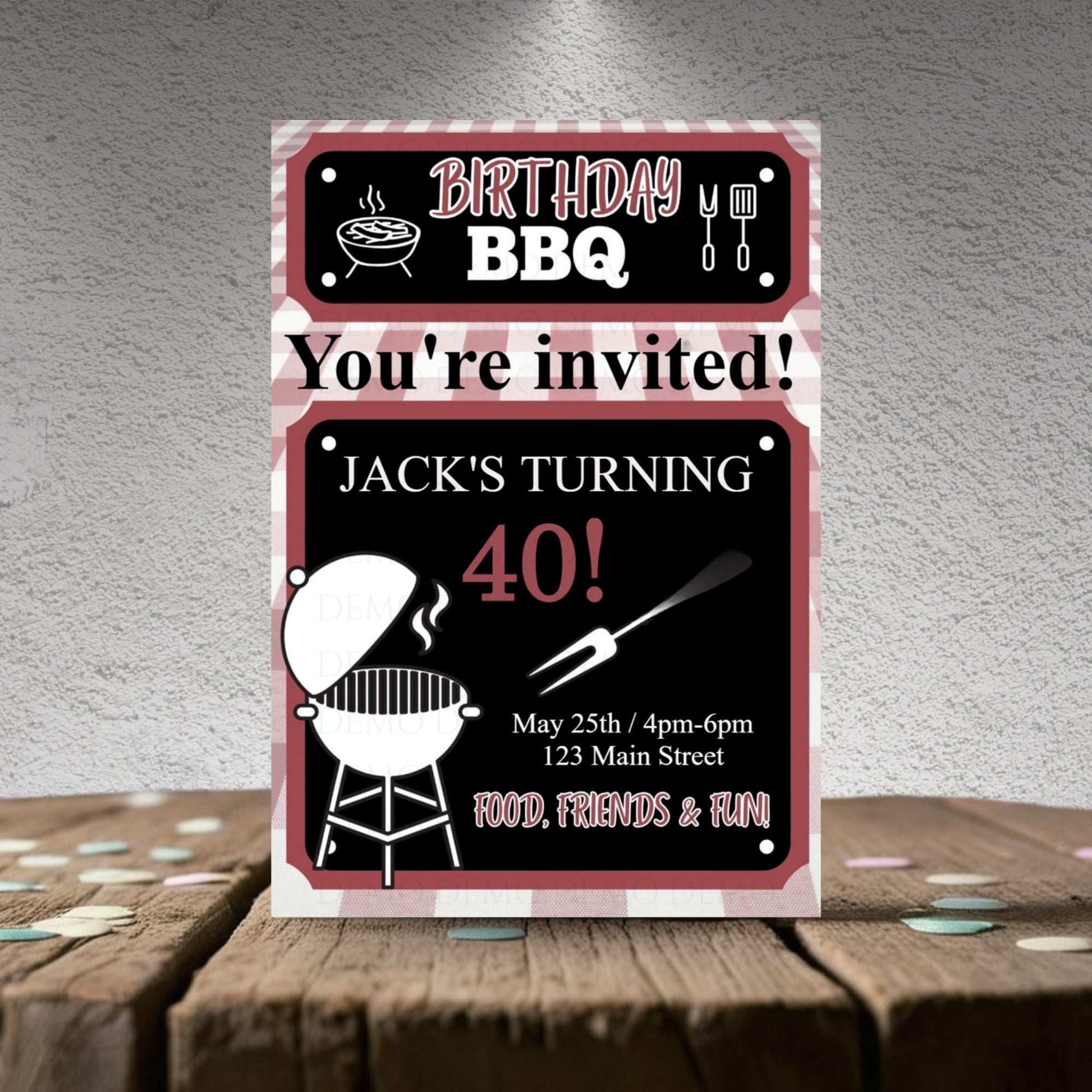 Birthday BBQ Party Invitation – Editable Template