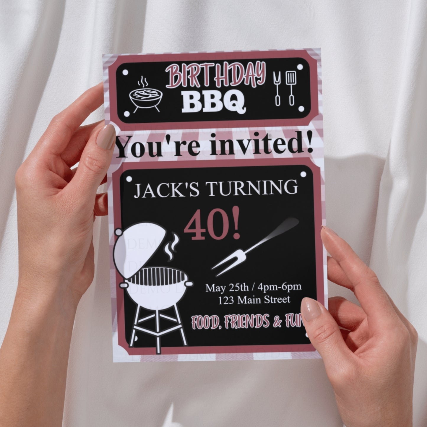 Personalized Milestone BBQ Birthday Invitation – Editable Template