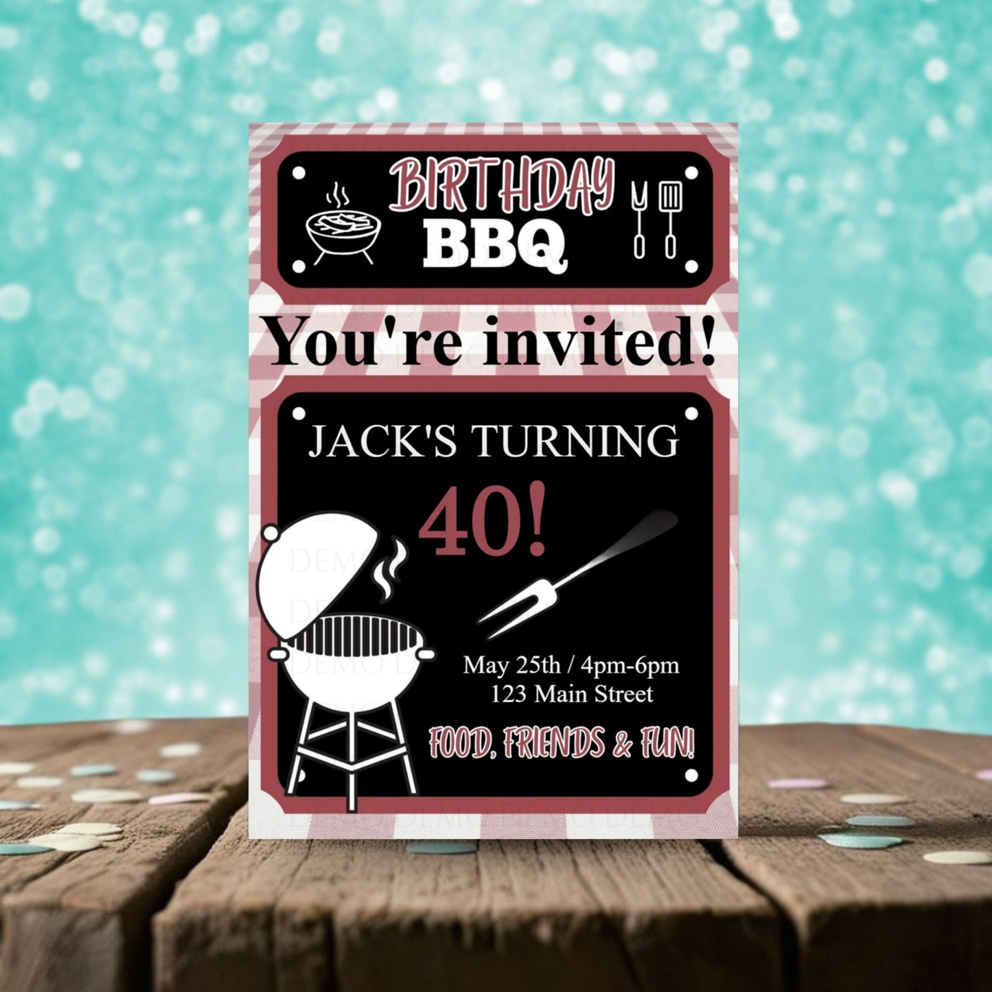 Personalized Milestone BBQ Birthday Invitation – Editable Template