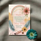 Boho Floral Birthday Invitation – Editable