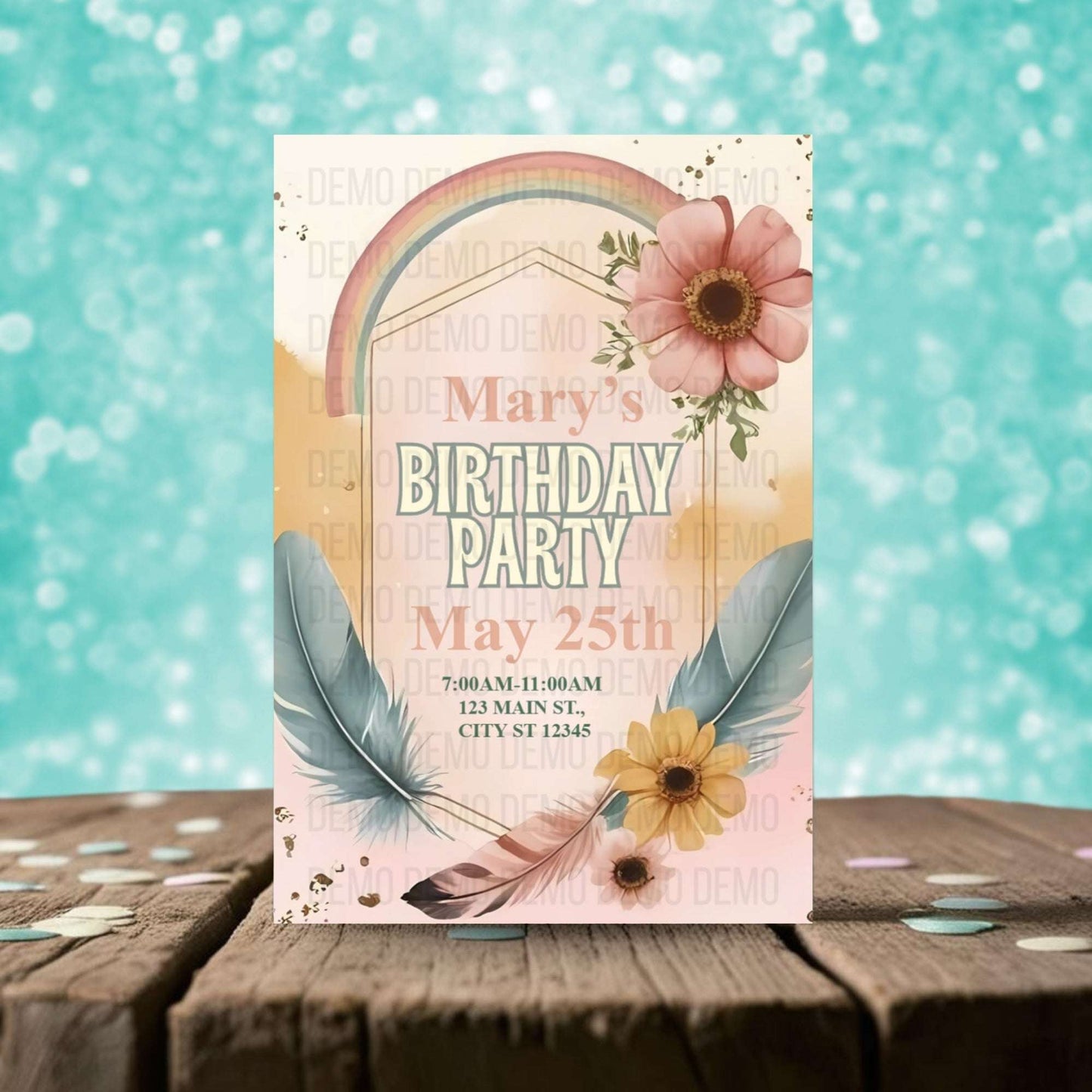 Boho Floral Birthday Invitation – Editable