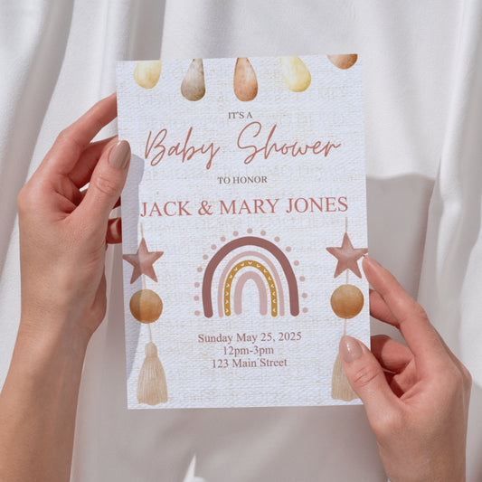 Boho Baby Shower Invitation