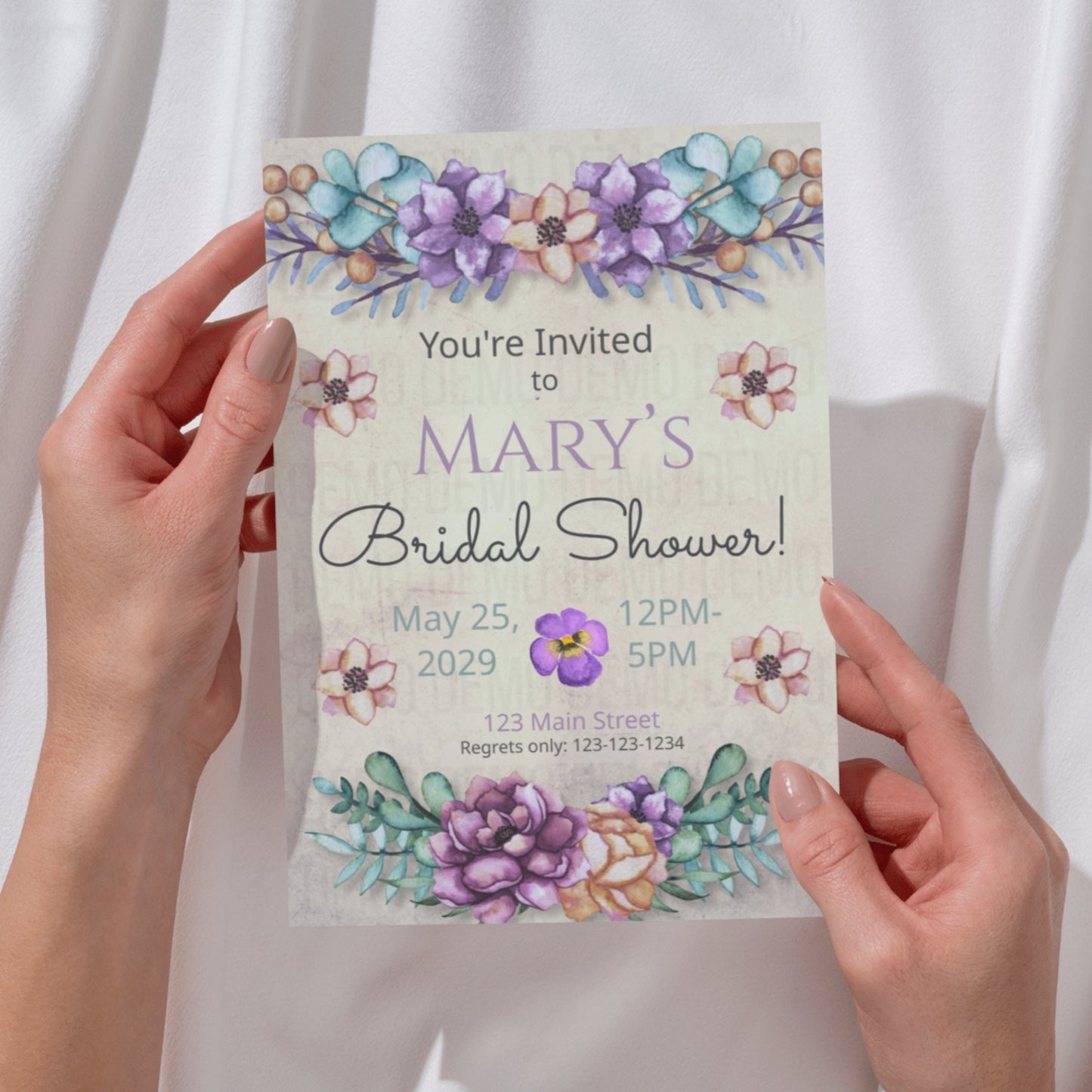 Bold Floral Bridal Shower Invitation – Personalized Editable Template