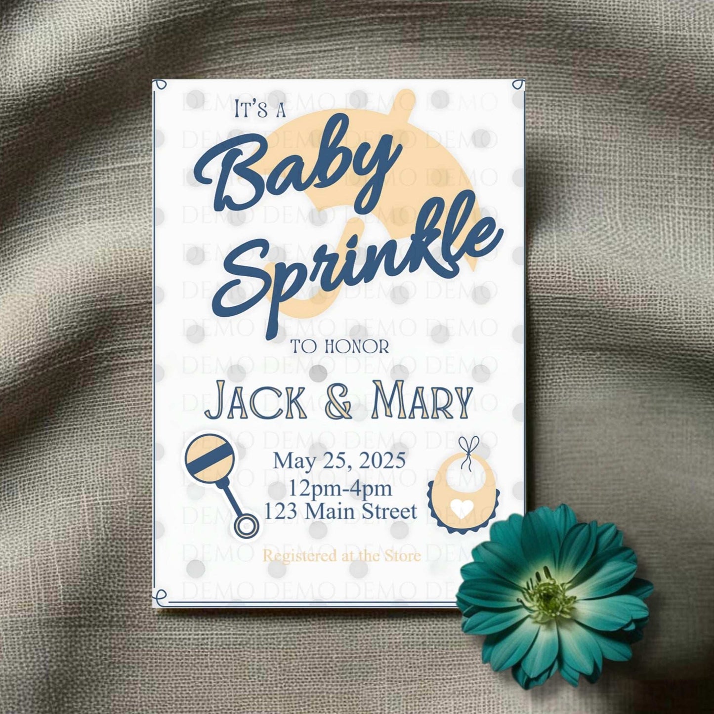 Charming Baby Sprinkle Party Invitation