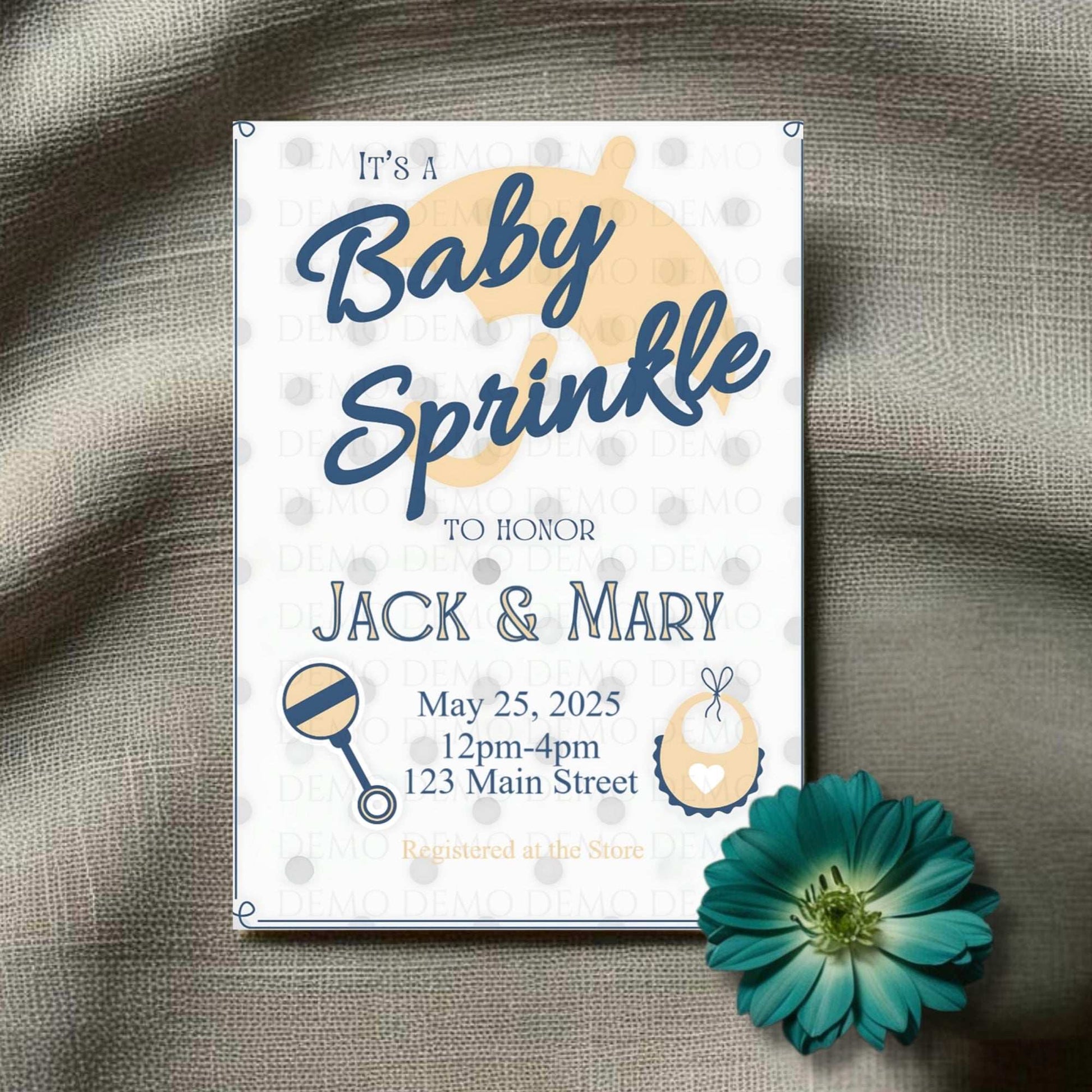 Charming Baby Sprinkle Party Invitation