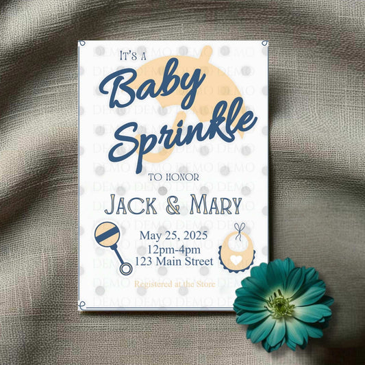 Charming Baby Sprinkle Party Invitation
