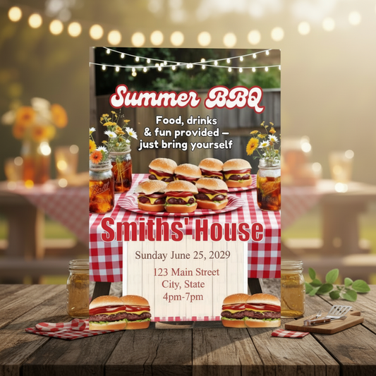 Summer BBQ Birthday Party Invitation – Personalized Editable Template