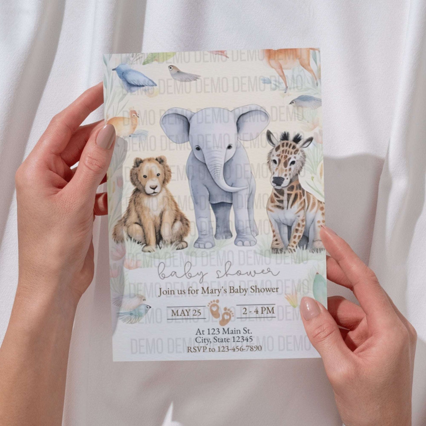Cute Wild Animal Baby Shower Invitation – Personalized Editable Template