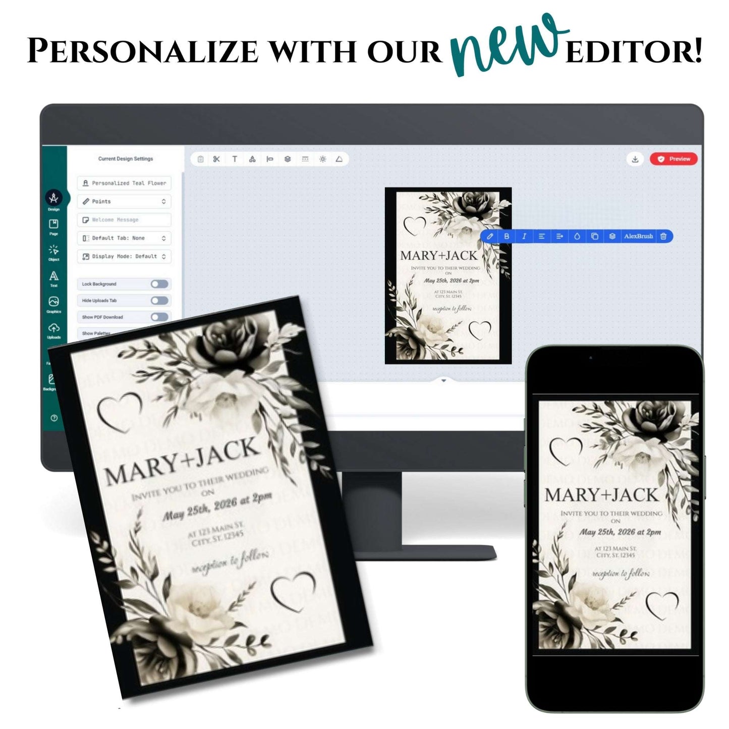 Eventful Elegance Wedding Invitation