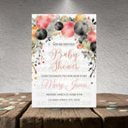 Floral Balloon Baby Shower Invitation – Editable Personalized Template