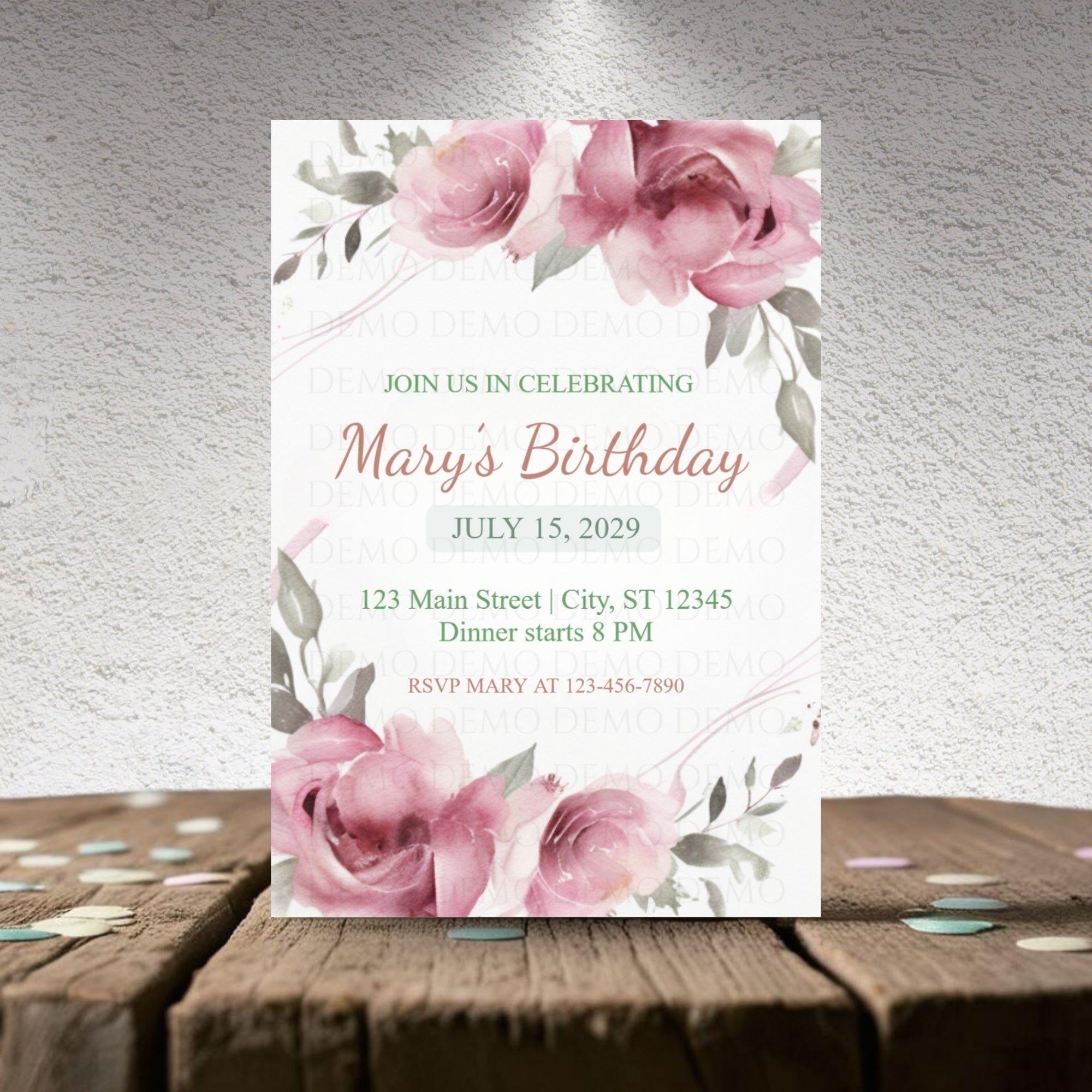 Floral Bliss Birthday Invitation
