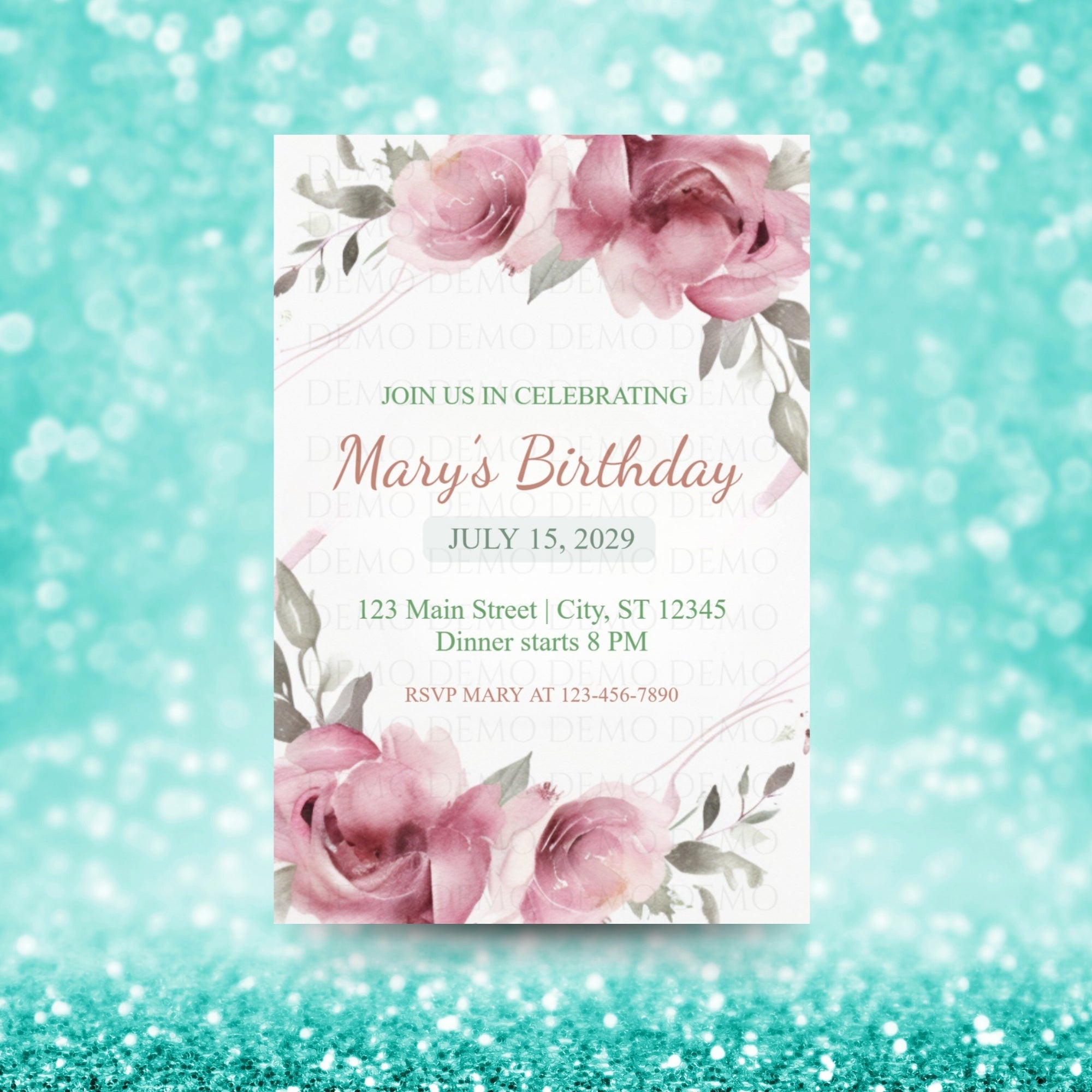 Floral Bliss Birthday Invitation