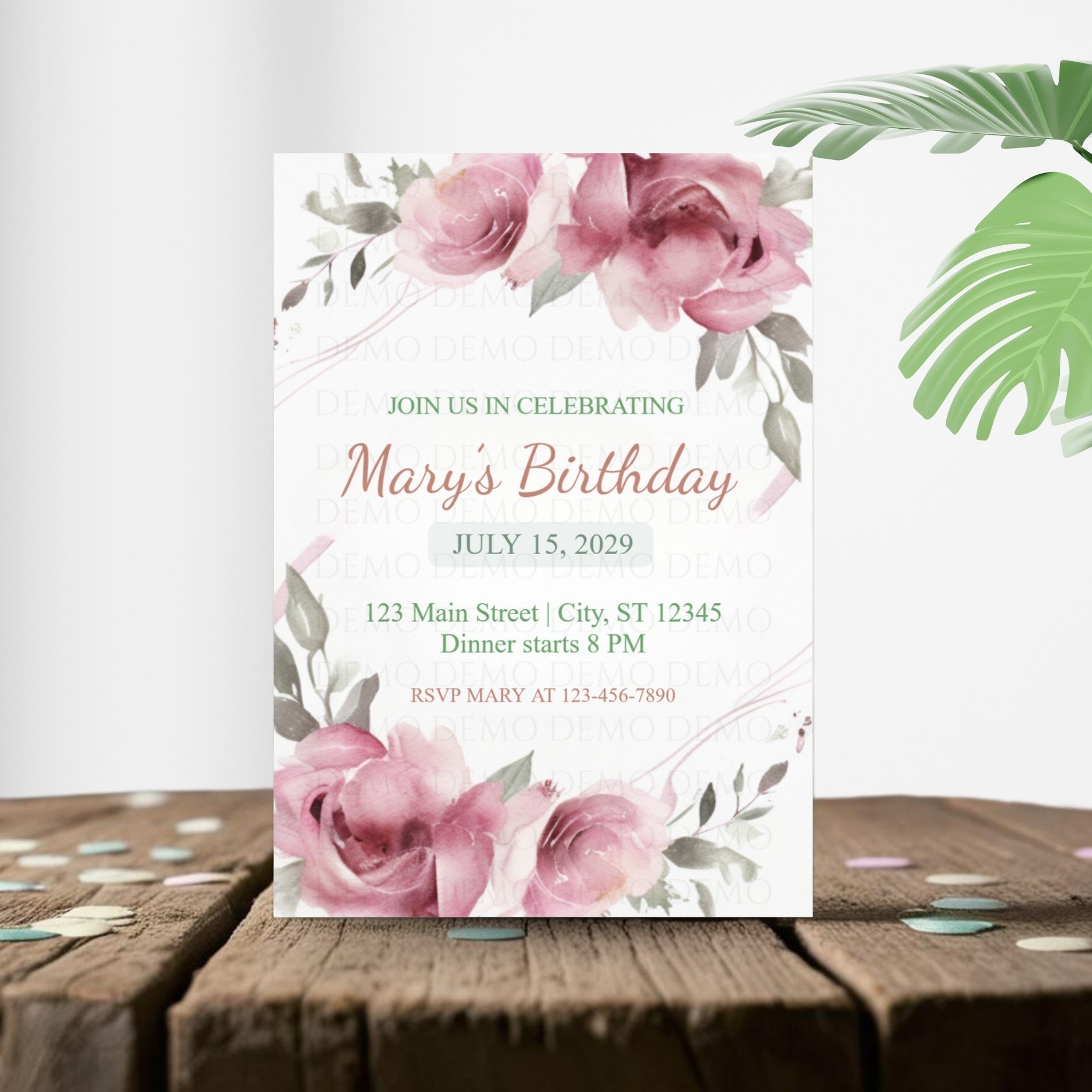 Floral Bliss Birthday Invitation