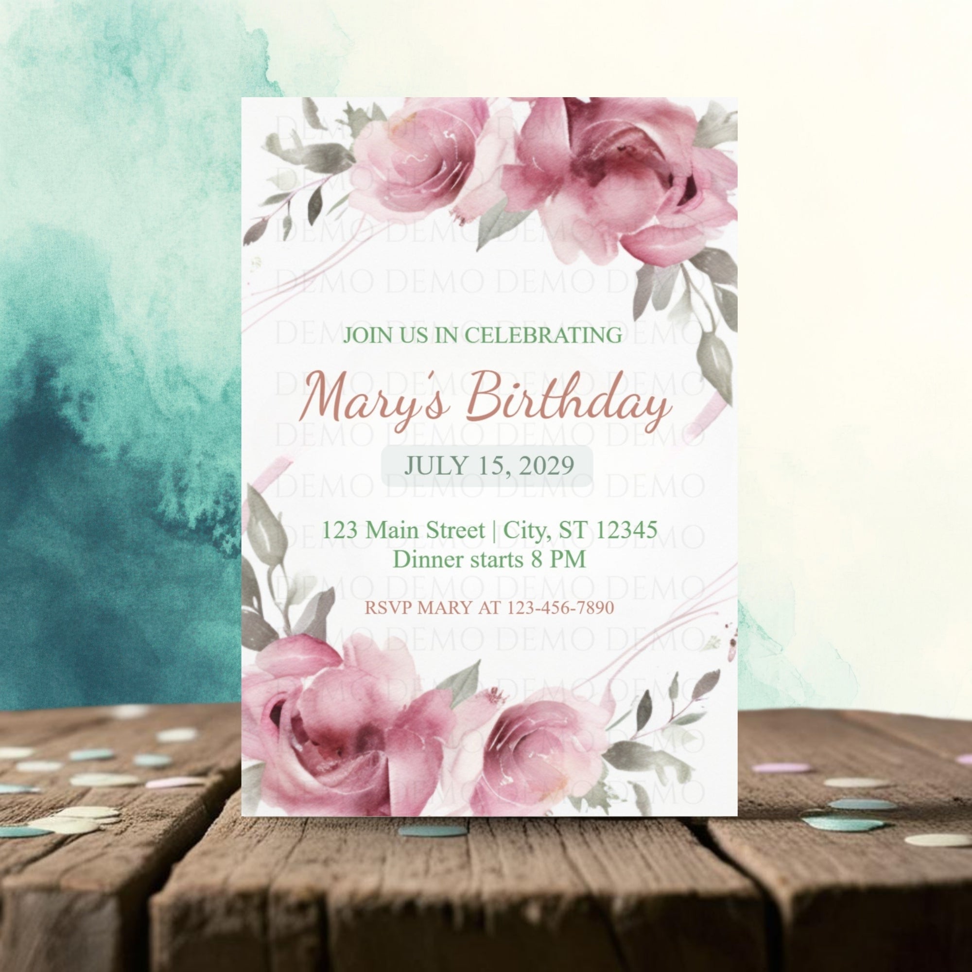 Floral Bliss Birthday Invitation