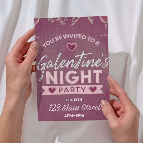Galentine’s Party Invitation Template – Editable Pink & Chic Girls Night Invite