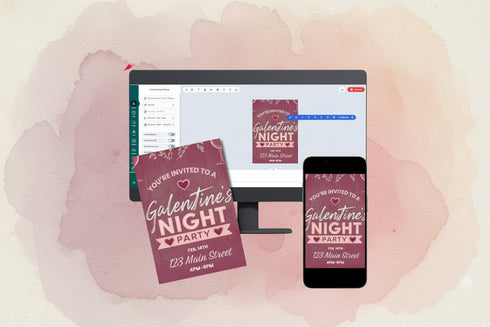 Galentine’s Party Invitation Template – Editable Pink & Chic Girls Night Invite