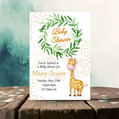 Giraffe Baby Shower Personalized Invite