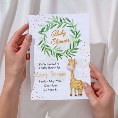 Giraffe Baby Shower Personalized Invite