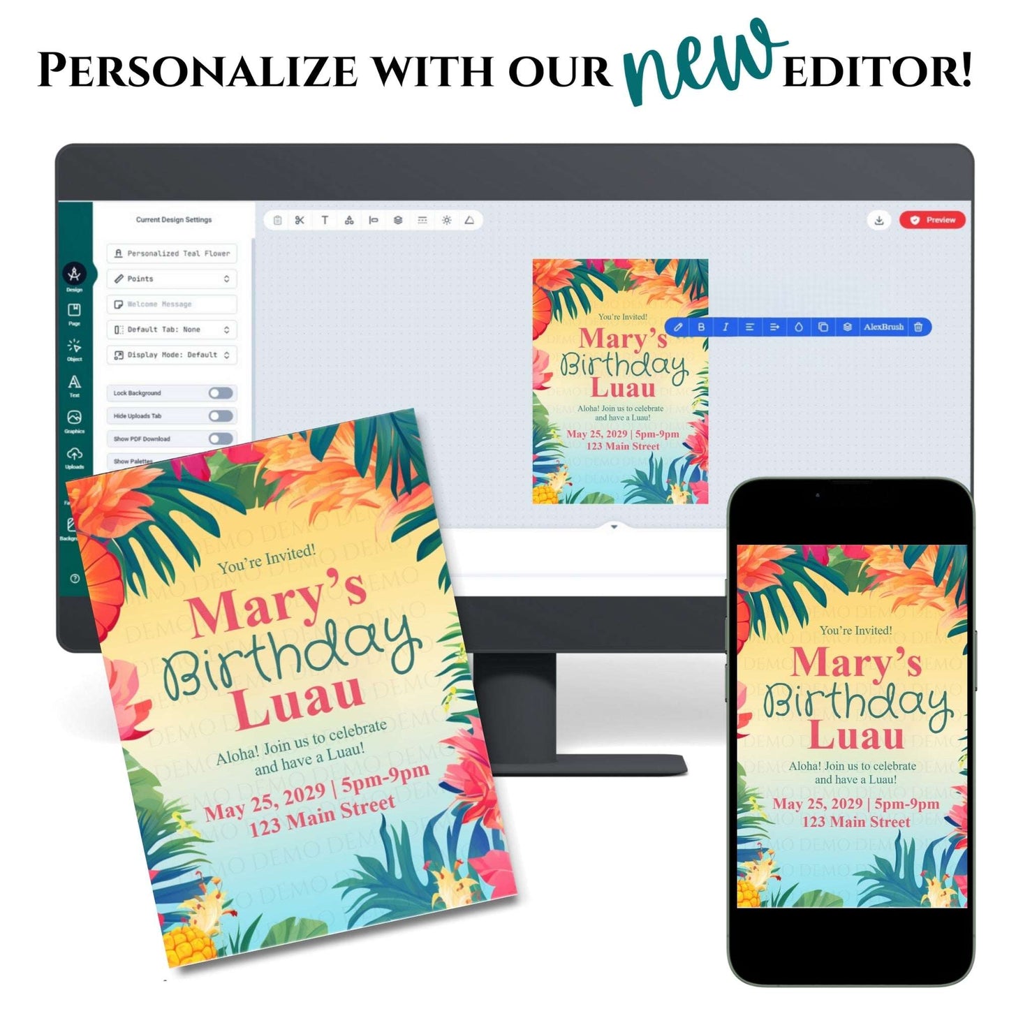 Luau Party Invite