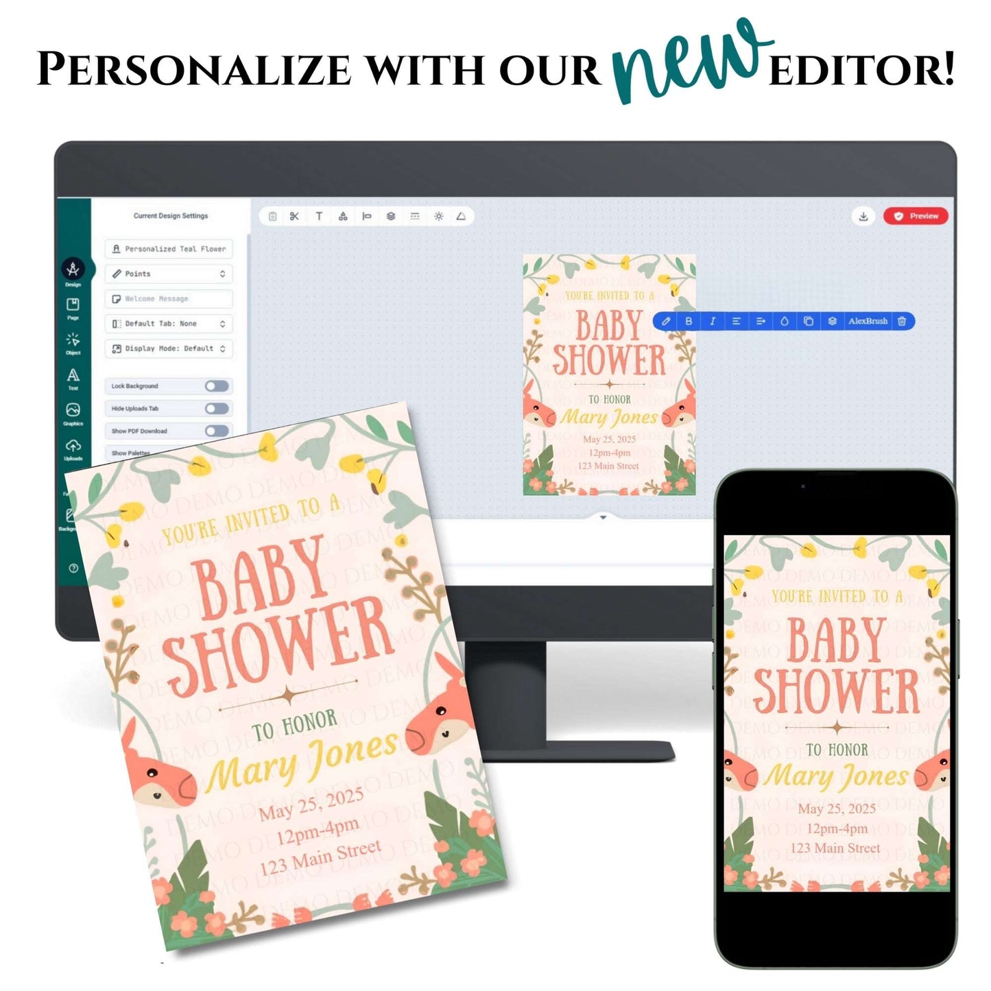 Neutral Baby Shower Invite