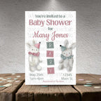 Neutral Bunny Baby Shower Invitation – Personalized Editable Template