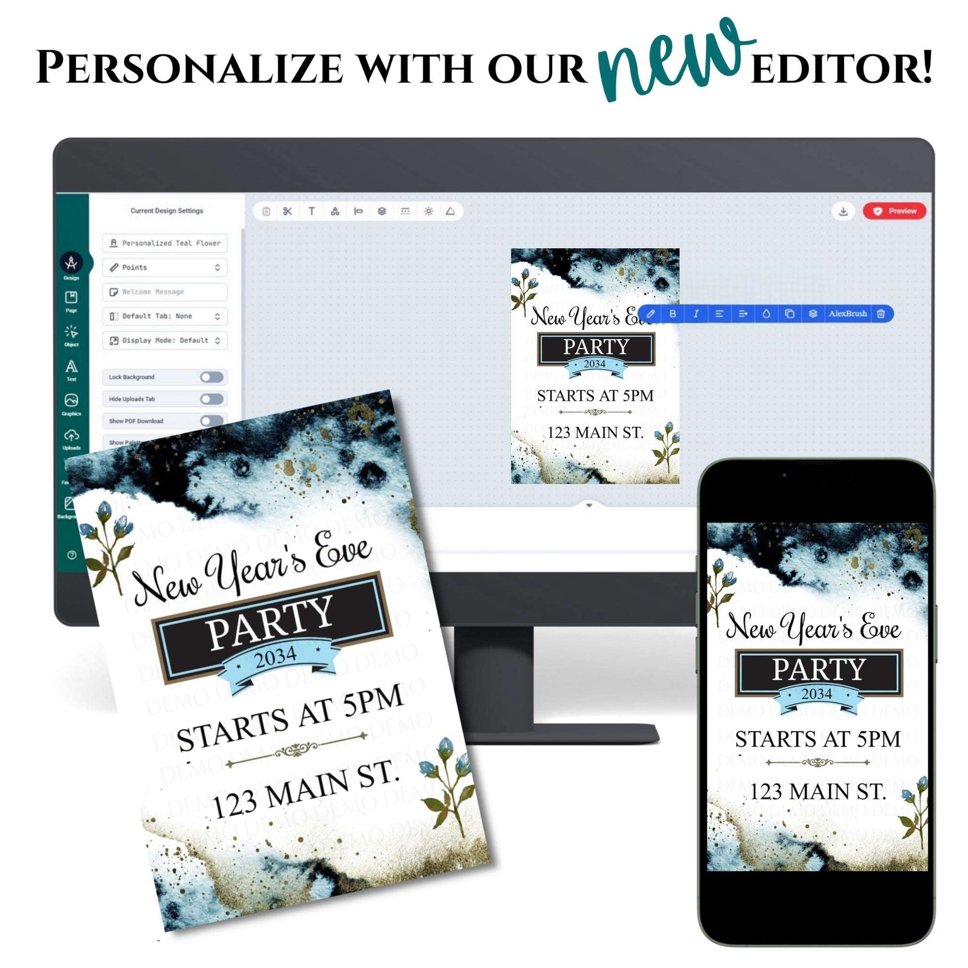 New Year's Eve Personalized Invite